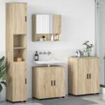 vidaXL Set de mobilier pentru baie Pe perete 4 pcs Stejar Sonoma GartenMobel Dekor (3393005)