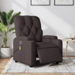 vidaXL Fotoliu electric de masaj rabatabil, maro închis, textil GartenMobel Dekor (3204703)