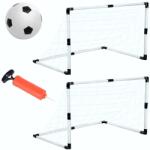 Kruzzel Set 2x Porti de Fotbal pentru Copii cu Plasa, Minge si Pompa pentru Umflat Incluse (1493)