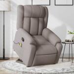 vidaXL Fotoliu rabatabil de masaj cu ridicare, gri taupe, textil GartenMobel Dekor (3205336)