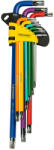 Topmaster Professional Set 9 chei TORX T10-T50 extra lungi COLOR TMP HardWork ToolsRange (390174) Cheie imbus