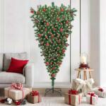vidaXL Brad de Craciun artificial pre-iluminat, cu set de bile, cu design rasturnat GartenMobel Dekor (3396864)