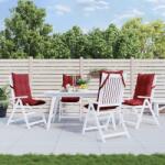 vidaXL Perne scaun cu spatar înalt 4 buc, rosu vin, tesatura Oxford GartenMobel Dekor (377630)