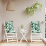 vidaXL Perne de scaun spatar jos, 2 buc. , model frunze, textil oxford GartenMobel Dekor (377707)