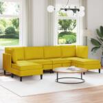 vidaXL Set de mobilier pentru living cu perna 6 pcs Galben Catifea GartenMobel Dekor (3413762)