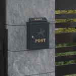 vidaXL Cutie Postala Montata pe Perete cu usa Verde 29 x 13 x 41 cm GartenMobel Dekor (42023496)