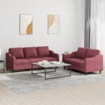 vidaXL Set canapea cu perne, 2 piese, rosu vin, material textil GartenMobel Dekor (3201840) Canapea