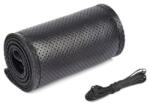  Husa volan din piele perforata 2XL, 45 cm, negru, cu ac si ata (Premium) (070121-1)