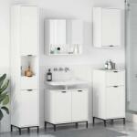 vidaXL Set de mobilier pentru baie Alb lucios Lemn de inginerie, Metal GartenMobel Dekor (3393117)