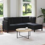 vidaXL Set de mobilier pentru living cu perna 4 pcs Negru Catifea GartenMobel Dekor (3413755)