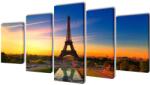 vidaXL Set de tablouri imprimate pe panza Turnul Eiffel 100 x 50 cm GartenMobel Dekor (241559)