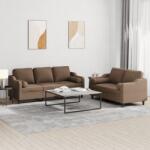 vidaXL Set de canapele cu perne, 2 piese, maro, textil GartenMobel Dekor (3201853) Canapea