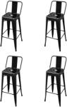 vidaXL Scaune de bar, 4 buc. , negru, plastic GartenMobel Dekor (3052640)