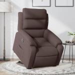vidaXL Fotoliu electric rabatabil cu ridicare, maro închis, textil GartenMobel Dekor (3205009)