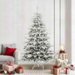 vidaXL Brad de Craciun artificial cu ramuri articulare Alb 210 cm GartenMobel Dekor (3395652)