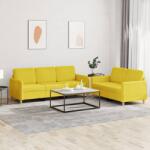 vidaXL Set de canapele cu perne, 2 piese, galben deschis, textil GartenMobel Dekor (3202123) Canapea