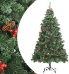 vidaXL Pom Craciun artificial cu balamale, conuri, fructe rosii 240 cm GartenMobel Dekor (357709)