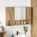 vidaXL Dulap cu oglinda Stejar Artizanal 80 x 17 x 55 cm Lemn compozit GartenMobel Dekor (883363)