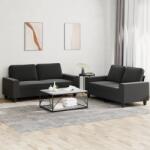 vidaXL Set de canapele, 2 piese, negru, material textil GartenMobel Dekor (3201886) Canapea