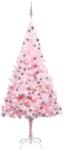 vidaXL Brad Craciun pre-iluminat cu set globuri, roz, 240 cm, PVC GartenMobel Dekor (3077673)