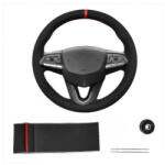  Husa volan auto M 37-38 cm, imitatie Alcantara, cu ac si ata, negru WK-1002 (131123-2)