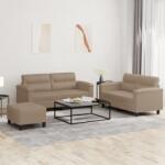 vidaXL Set de canapele cu perne, 3 piese, cappuccino, piele ecologica GartenMobel Dekor (3202371) Canapea