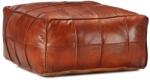 vidaXL Taburet, cafeniu, 60 x 60 x 30 cm, piele naturala de capra GartenMobel Dekor (248132)