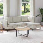 vidaXL Set de mobilier pentru living cu perna 4 pcs Crem Catifea GartenMobel Dekor (3413765)