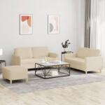 vidaXL Set de canapele cu perne, 3 piese, crem, textil GartenMobel Dekor (3202096) Canapea