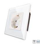 Luxion Priza Simpla Wi-Fi LUXION cu Rama din Sticla, RF433 SmartElectro IntelligentHouse (LX-1MP036G-W)