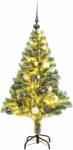 vidaXL Brad Craciun artificial, 150 LED/globuri/zapada pufoasa, 120 cm GartenMobel Dekor (3210099)