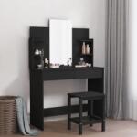 vidaXL Masa de toaleta cu oglinda, negru, 96x39x142 cm GartenMobel Dekor (837575)