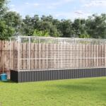 vidaXL Voliera pasari cu extensie, argintiu, 1250, 5x107x212 cm, otel GartenMobel Dekor (3214271)