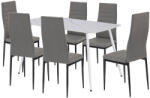 Leziter Set dining Leziter Renton 6+1 gri-negru, masa cu piatra sinterizata 140x80 cm (LEAB140-WH_DA258GB_6)