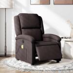 vidaXL Fotoliu electric de masaj rabatabil, maro închis, textil GartenMobel Dekor (3204157)