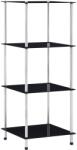 vidaXL Raft cu 4 niveluri, negru, 40 x 40 x 100 cm, sticla securizata GartenMobel Dekor (249510) Biblioteca