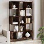 vidaXL Biblioteca, stejar fumuriu, 102x28x172 cm, lemn prelucrat GartenMobel Dekor (3213659) Biblioteca