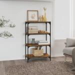 vidaXL Raft de carti stejar fumuriu 60x33x100 cm, lemn prelucrat/ otel GartenMobel Dekor (819329) Biblioteca