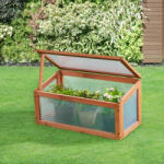 [casa.pro] Mini sera pentru rasaduri Laarbeek 60 x 30 cm din lemn de pin (80595745)