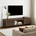 [en. casa] Comoda TV Lukkodso 150x40x40 cm, aspect nuc, cu 2 usi, [en. casa] (88640796)