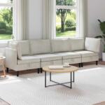 vidaXL Set de mobilier pentru living cu perna 4 pcs Crem Catifea GartenMobel Dekor (3413764)