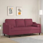 vidaXL Canapea cu 3 locuri cu pernute, rosu vin, 180 cm, textil GartenMobel Dekor (3200859) Canapea