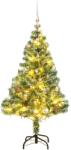 vidaXL Brad Craciun artificial, 150 LED/globuri/zapada pufoasa, 120 cm GartenMobel Dekor (3210091)
