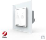 LIVOLO Intrerupator Draperie cu Touch LIVOLO cu Rama din Sticla, Protocol ZigBee SmartElectro IntelligentHouse (VL-FC2WZ-2WP-11)