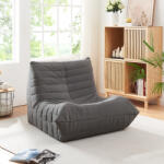 [en. casa] Fotoliu de podea Kodsø gri din cord, ergonomic, 75x90x100 cm (88634885)