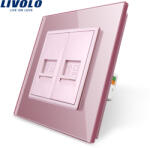 LIVOLO Priza dubla internet Livolo cu rama din sticla SmartElectro IntelligentHouse (VL-C792C-17)