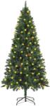 vidaXL Brad Craciun artificial pre-iluminat globuri/conuri pin 180 cm GartenMobel Dekor (3077744)