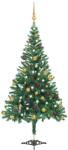 vidaXL Brad de Craciun pre-iluminat cu set globuri, 210 cm, 910 ramuri GartenMobel Dekor (3077490)
