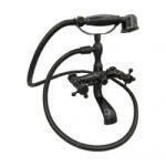 Korman Technik Baterie cada-dus negru mat din alama sanitara, cu para si furtun, OD/2048 (AT1CT-IM1P-RS1S-OD/2048)
