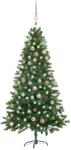 vidaXL Brad Craciun pre-iluminat cu set globuri, verde, 150 cm GartenMobel Dekor (3077640)